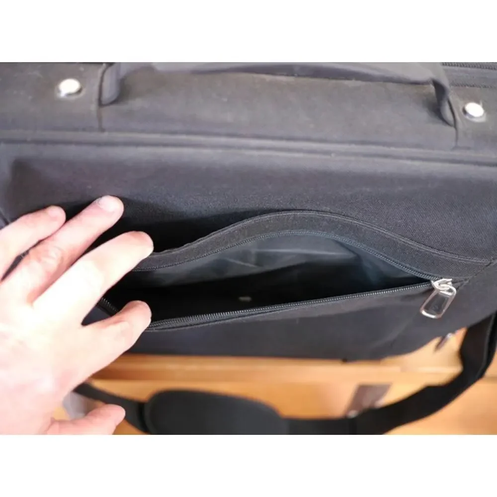 Samsonite Black Nylon Multi-Pocket Adjustable Laptop Soft Briefcase Carry On Bag